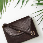 Coffee Brown Textured Shoulder Bag